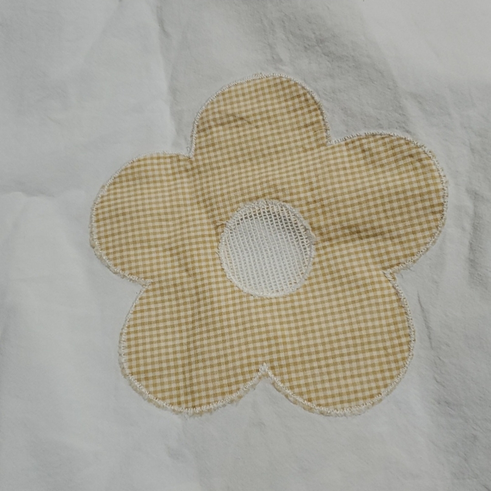 Madewell White Ruched Linen Crop Blouse with Yellow Accents - Picture 5 of 16